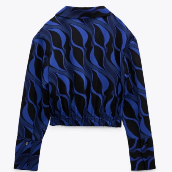 Zara Pleated Printed Shirt NWT - Picture 5 of 10